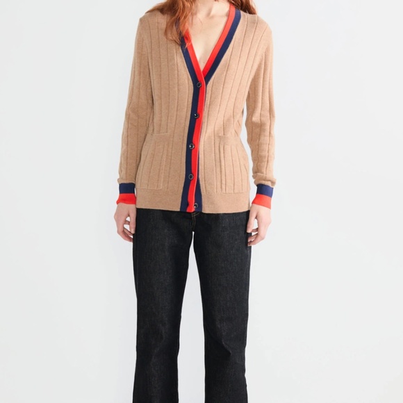 The Sinclair Cashmere Ribbed Cardigan - Picture 4 of 7